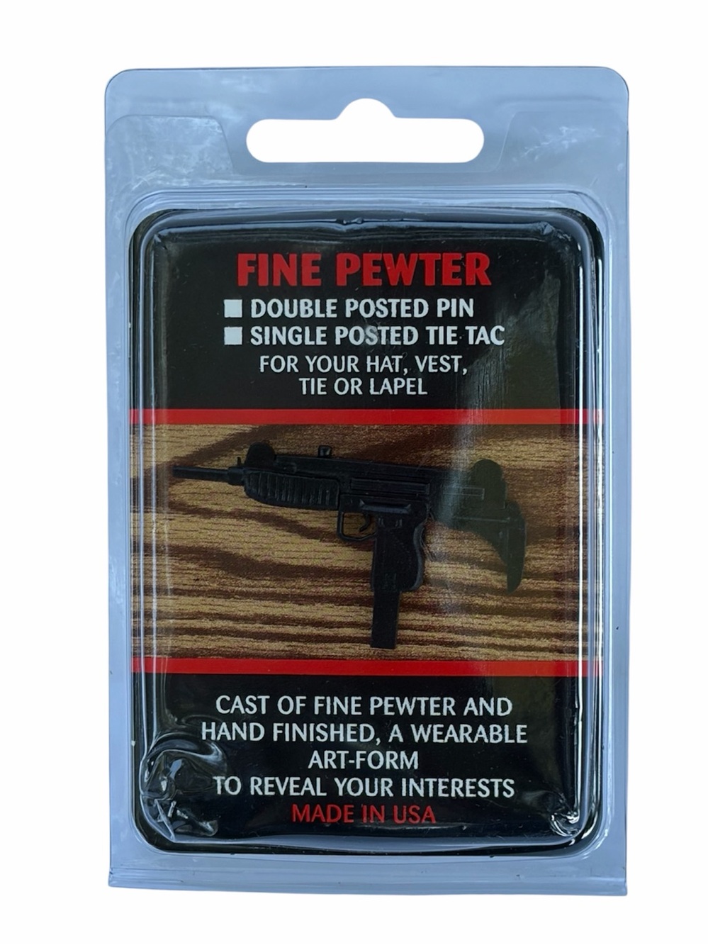 Empire Fine Pewter Black Rifle Pin Tie Tac Wearable Art USA Vest Tie Lapel New